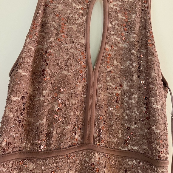 Nordstrom brown lace and sequin gown! - Picture 2 of 6